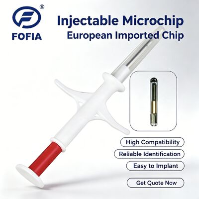 Fofia Nuevo Microchip de Identificación Animal RFID Certificado por ICAR 134.2kHz PP Impermeable para Mascotas 1.5 Años de Garantía
