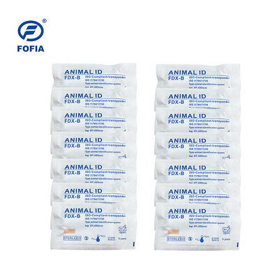 Certificado ICAR Fofia 2026 Nueva venta de alta calidad RFID 134.2kHz identificación de perros y animales microchip tipo dividido plástico ZS008 impermeable para mascotas