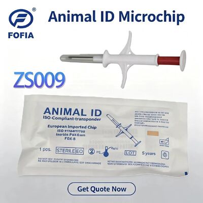 Edición de venta caliente 2026 Nuevo chip microchip implantable para animales Fofia RFID de 134.2kHz con circuito integrado, material PP blanco, impermeable