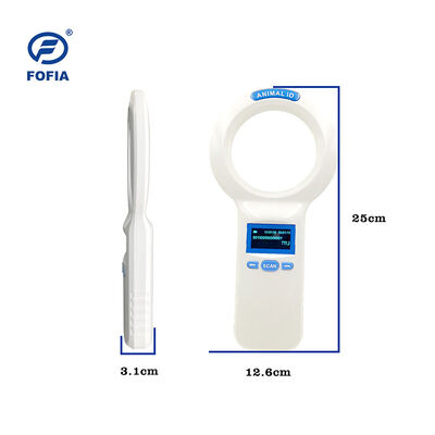 Lector de tarjetas RFID de microchip de animales de plástico portátil Fofia PT160 134.2kHz Pantalla OLED Batería de litio USB Certificado CE ISO 5-10cm