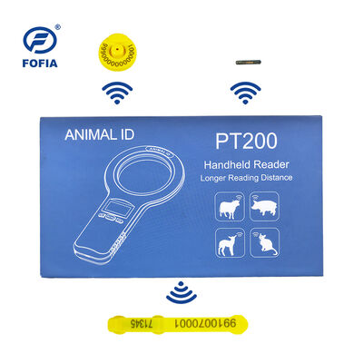 Lector de tarjetas RFID de microchip de animales de plástico portátil Fofia PT160 134.2kHz Pantalla OLED Batería de litio USB Certificado CE ISO 5-10cm