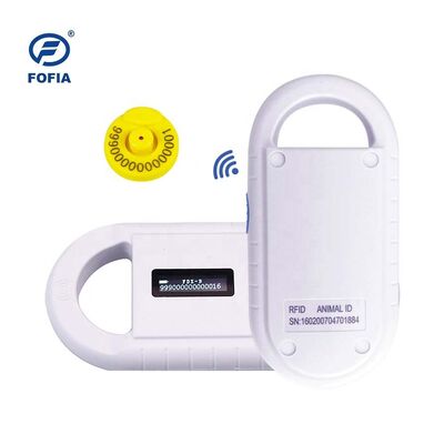 Lector de tarjetas RFID de microchip de animales de plástico portátil Fofia PT160 134.2kHz Pantalla OLED Batería de litio USB Certificado CE ISO