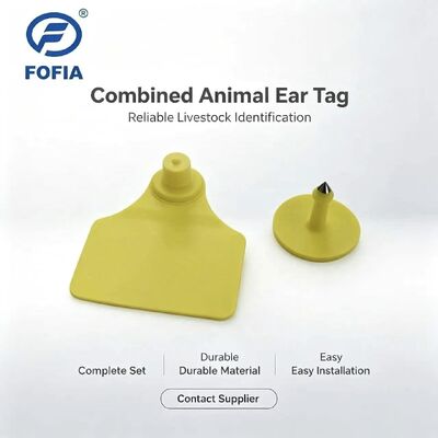 ICAR T904+T901 Combinación de Chip de Etiqueta de Oreja para Seguimiento de Animales, Ganado, Nuevo, Alta Calidad, RFID, Codificación Láser TPU, Garantía de 3 Años