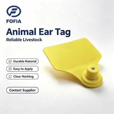 ICAR Fofia T904+T901 Etiqueta de Oreja para Animales Nueva RFID TPU de Alta Calidad 72*57mm Codificación Láser 3 Años de Garantía Uso Agrícola para Ganado