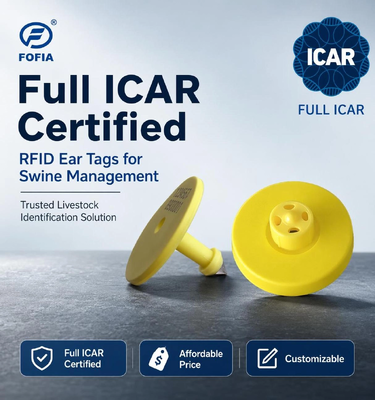 Etiquetas para orejas de animales RFID ICAR ET908, resistentes al agua, FDX-B, Chips EM4305 de 134,2 Khz para tarjetas de Control de acceso electrónico de vacas y ganado