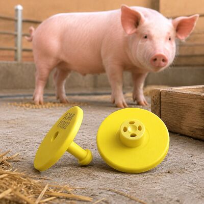 ICAR COMPLETO certificó la etiqueta de oreja animal animal del ganado numerada de la impresión láser TPU 134.2khz
