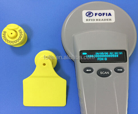New FOFIA Full ICAR LF Durable Waterproof RFID TPU Yellow Animal Ear Tags ET908+T905 EM4305 Chips 5 Year Warranty Cattle 14.5mm