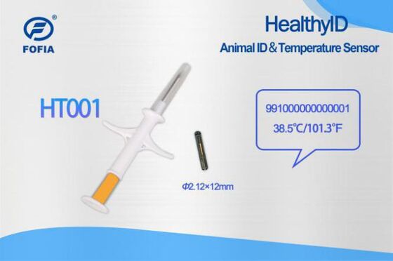 Certificado ICAR Fofia Nuevo microchip RFID caliente de detección de temperatura de vidrio biológico blanco HT001 Identificación de animales Perros y gatos impermeables Mascotas 1.5