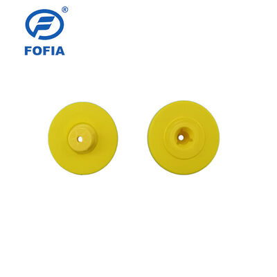 Nuevo UHF Electrónico RFID a prueba de agua TPU 5,7 mm etiquetas amarillas de orejas de animales ET933 + T901 chips 5 años de garantía Fofia Uso de ganado