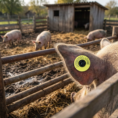 Nuevo Fofia Full ICAR ET908 Vaca RFID LF etiqueta de oreja TPU Material 350N Tensión 5 años de garantía ISO11784/5 Cumplimiento Uso agrícola