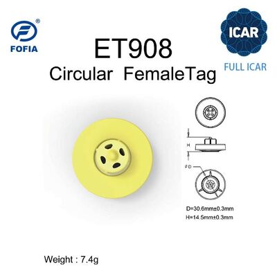 Nuevas etiquetas de oreja de animal RFID TPU amarillas ICAR LF impermeables de cobertura completa 14.5mm con chips ET908+T901, 5 años de garantía para uso en ganado Fofia