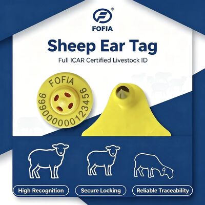 Fofia resistente al agua ET957+T967 Combinación de ovejas y cabras Animales Etiqueta de oído de seguimiento electrónico Nuevo código láser RFID TPU de alta calidad