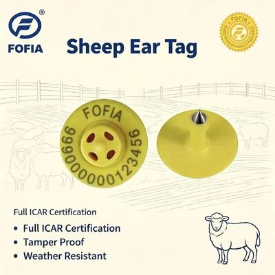Etiqueta electrónica de oreja ET957 OEM de alta calidad 134.2kHz con chip TPU para cerdos, ganado y ovejas - Rango de lectura de 10 cm -20~80C ICar