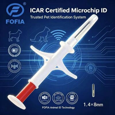 FOFIA Nuevo Microchip RFID para Animales de 134.2kHz FDX/EM4305 Chip IP67 Impermeable para Ganado/Cerdo/Oveja/Mascotas PP