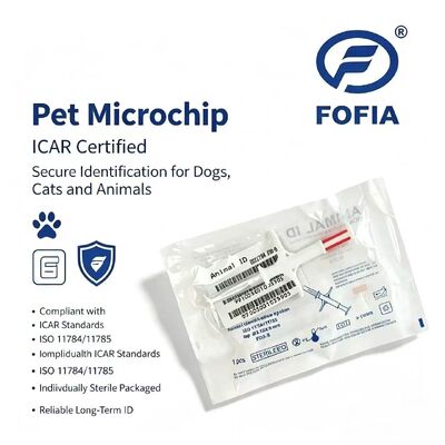Fofia Impermeable Nuevo RFID de Venta Caliente 134.2kHz Material PP Microchip para Perros Uso Agrícola Etiqueta de Oreja de Inyección para Mascotas 1.5 Años