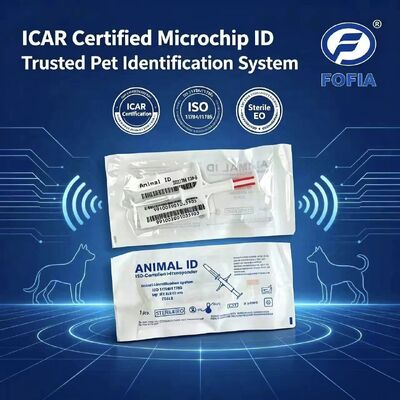 Fofia Nuevo Microchip de Identificación Animal RFID 134.2kHz PP Certificado por ICAR, Impermeable para Perros y Gatos, 1.5 Años de Garantía