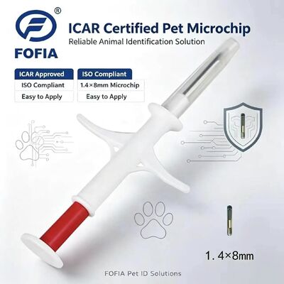 FOFIA Nuevo RFID de 134,2 kHz Microchip para animales FDX/EM4305 IP67 Inyección de PP impermeable para ganado/cerdo/oveja