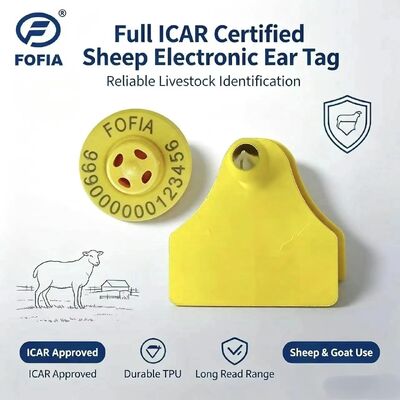 Fofia ET957+T967 Etiqueta Electrónica para Seguimiento de Animales Ovinos, Caprinos y Bovinos, Nueva RFID de Alta Calidad, Codificación Láser TPU 3