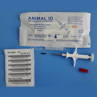 Microchip RFID Fofia Impermeable Certificado ICAR 134.2kHz PP para Identificación Animal con 1.5 Años de Garantía para Gatos y Perros