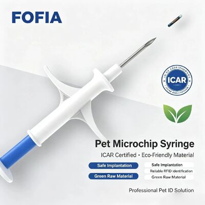 FOFIA ZS007 RFID 134.2kHz Microchip para Animales FDX/EM4305 Chip IP67 Impermeable Ganado Mascota Inyección Embalaje de Plástico Nuevo 1.5