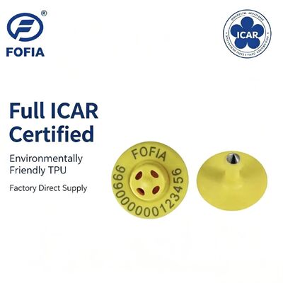 High Quality New OEM ET957 134.2kHz TPU Animal Electronic Ear Tags for Pigs Cattle Sheep-10cm Read Range -20~80C 29.90.3mm 1