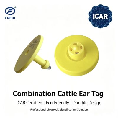 Fofia a prueba de agua con certificación ICAR completa ET908+T901 RFID amarillo nuevo TPU etiqueta de oreja de vaca de alta calidad 1,5 años de garantía