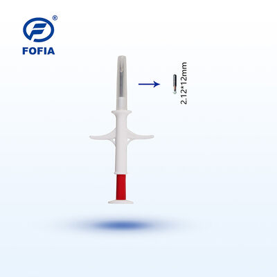 Fofia RFID microchip inyectable para animales 134.2 kHz ISO 11784 11785 a prueba de agua 2.12 X 12 mm Identificación de mascotas