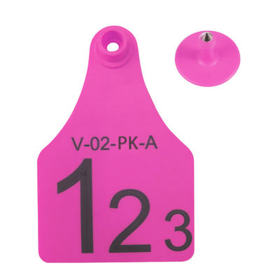 Etiqueta visual de RFID Mini / Mediano / Gran Tamaño La mejor opción para el manejo de animales Impresión láser Soporte 134.2 Khz Amarillo