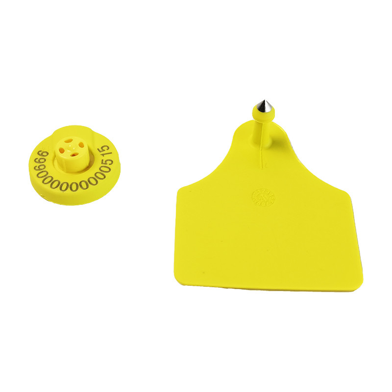 Etiqueta de oreja RFID de color y frecuencia personalizable para vacas con peso de 2 g y altura de 22,5 mm