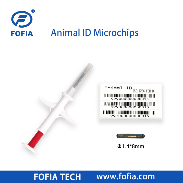 20 años de rendimiento RFID Chip Animal Pet Id Microchips inyectables para animales con jeringa