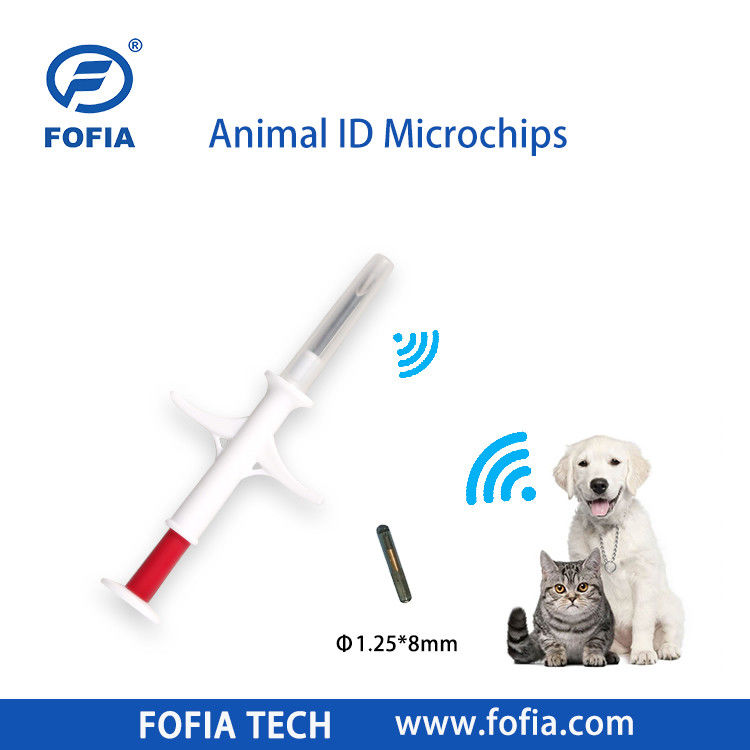 Fofia 2026 Venta caliente RFID 134.2kHz Microchip de identificación de animales Tipo de etiqueta de oído integrado ZS009 a prueba de agua para inyección de mascotas de ganado