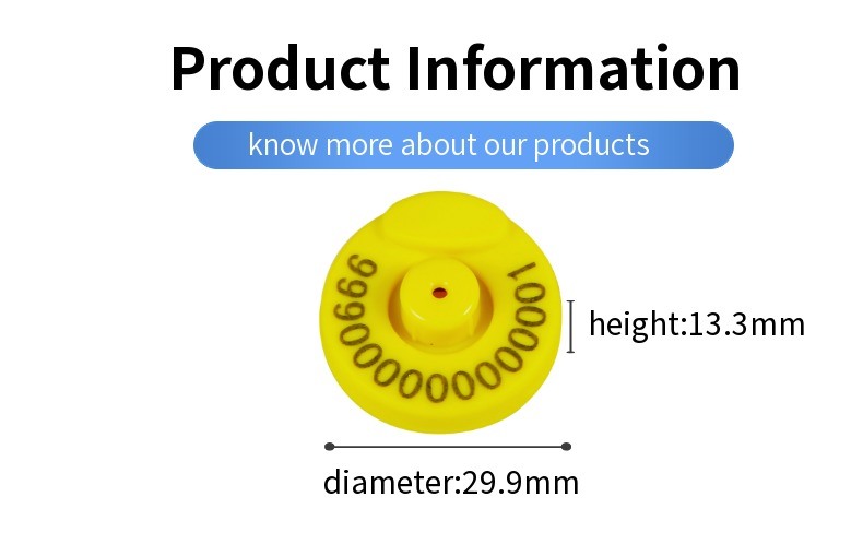 ISO 11784/11785 Certified Electronic Ear Tag with 100,000 Write Cycles and Self-locking Plastic Pin for Livestock Tracking