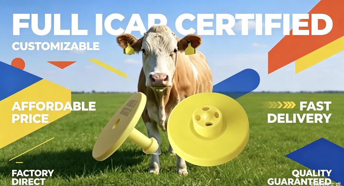 Etiquetas auditivas electrónicas duraderas FDX-B certificadas FULL ICAR para el seguimiento e identificación de ganado