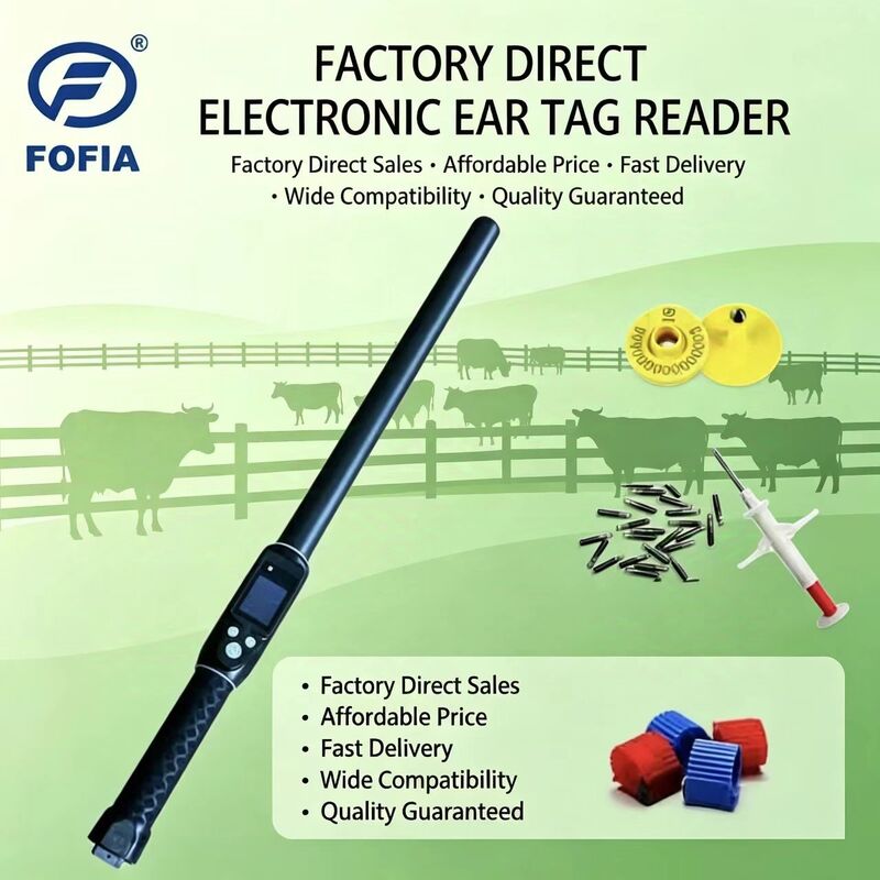 Lector de etiquetas RFID de ganado profesional de larga distancia PT290 con almacenamiento de datos de pantalla OLED para lectura de chip de identificación UHF / LF