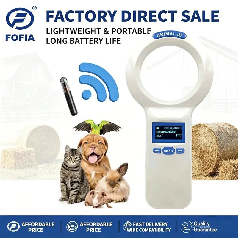 Escáner de microchip RFID alimentado por batería de litio recargable que simplifica los procesos de identificación