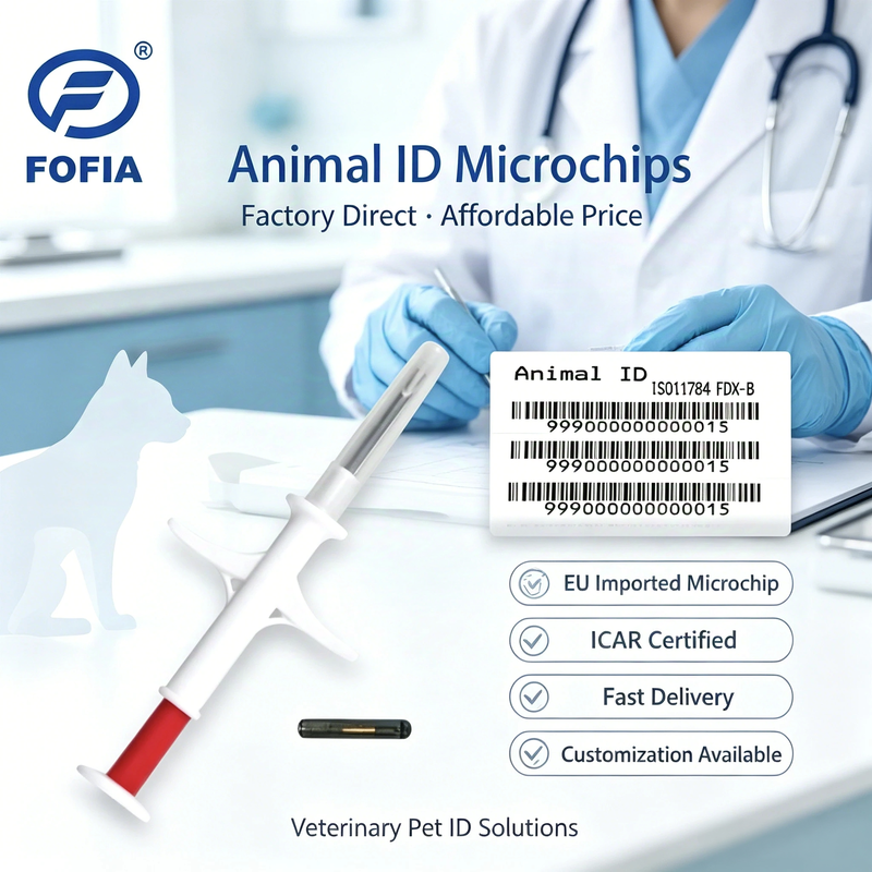 Microchip implantable esterilizado ICAR con ISO11784/5 FDX-B para la identificación de animales