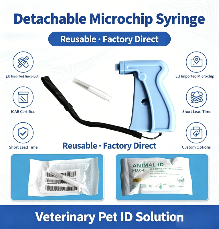 Certificado ICAR ISO11784/5 FDX-B 134.2KHz Transponder Microchip para identificación de animales y seguimiento RFID