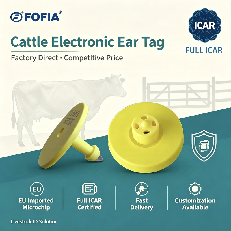 Etiqueta auditiva electrónica duradera para la identificación y seguimiento del ganado en la gestión ganadera con certificación ICAR