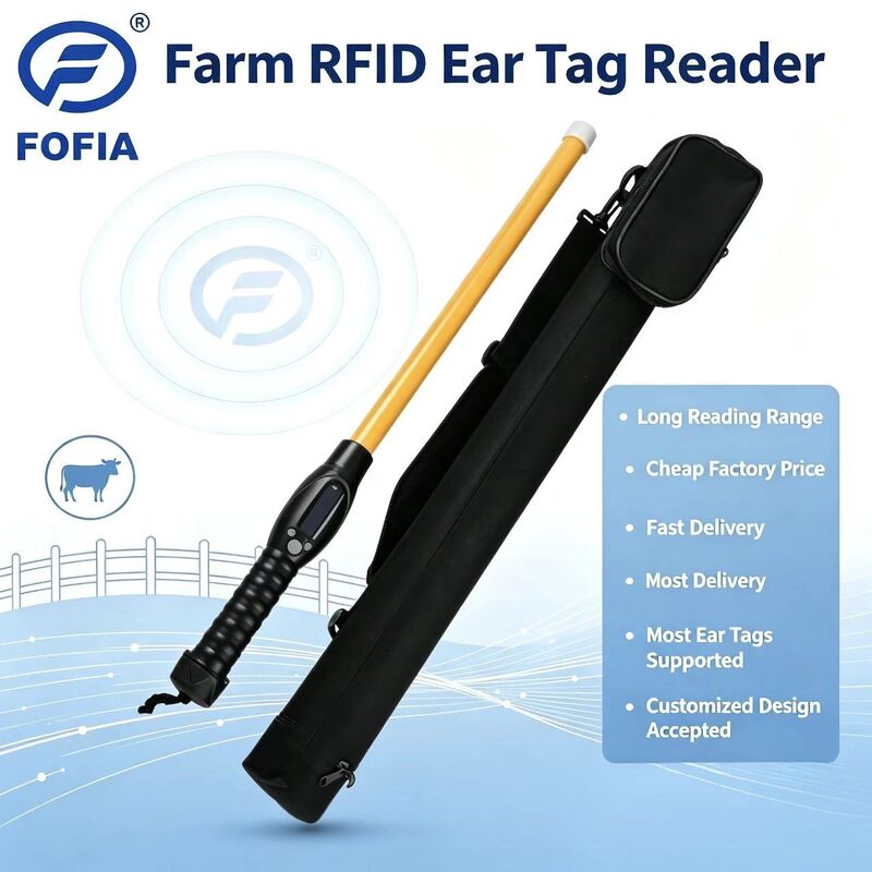 FOFIA Lector RFID impermeable PT280 134.2kHz PVC plástico NLIS Australia ICAR aprobado ID de ganado USB ISO 11784/5 10-20cm