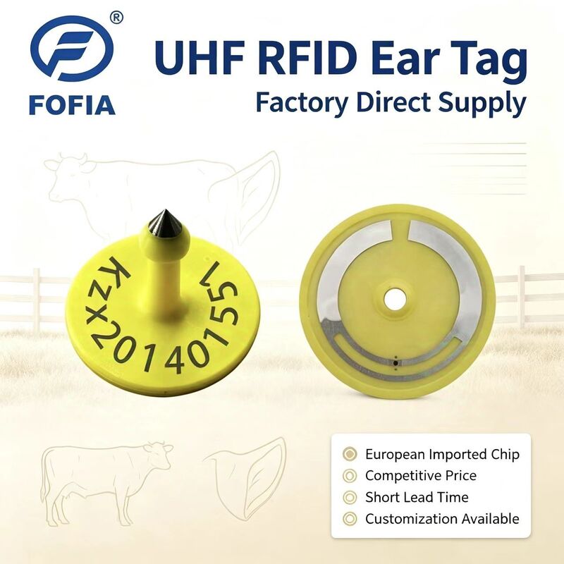 Fofia ICAR ET926 RFID impermeable TPU etiquetas de orejas de animales FDX-B 134.2Khz EM4305 chips ganado ganado cerdo oveja