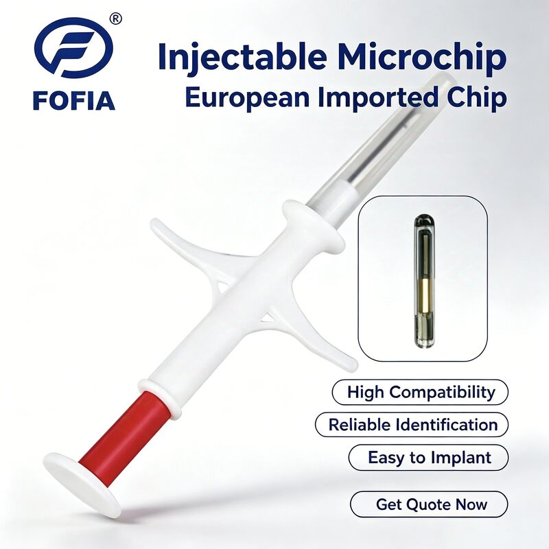 Fofia Nuevo Microchip de Identificación Animal RFID Certificado por ICAR 134.2kHz PP Impermeable para Mascotas 1.5 Años de Garantía