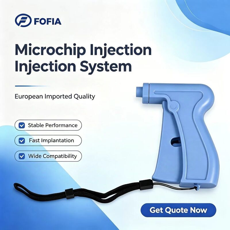 Fofia 2026 Nuevo RFID de venta caliente 134.2kHz identificación de perros y animales microchip tipo de plástico ZS008 impermeable para inyección de mascotas
