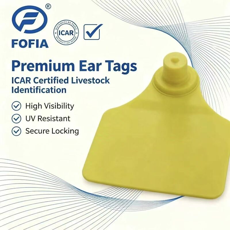 ICAR Fofia T904 Chip de etiqueta auditiva de animales RFID de alta calidad TPU con codificación láser 3 años de garantía de uso agrícola Rapaces de ganado 0,01g