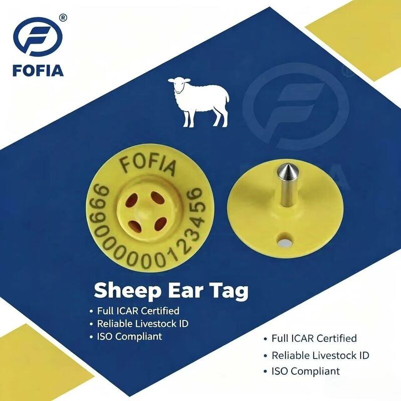 Etiquetas Electrónicas de Calidad Superior Nueva ET957+T901 134.2kHz TPU para Cabras, Cerdos, Vacas y Animales de Granja, Rango de Lectura de 10 cm, -20~80°C