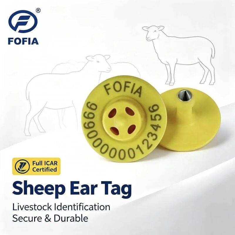 Etiqueta electrónica ET957 de alta calidad 134.2kHz TPU para uso en granjas de cerdos, ovejas y vacas, rango de lectura de 10 cm, -20~80C, 29.90.3 mm