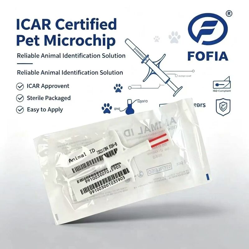 Etiqueta de oído de inyección para mascotas de material PP de 134,2 kHz RFID Fofia duradera de venta caliente, uso agrícola, 1,5 años
