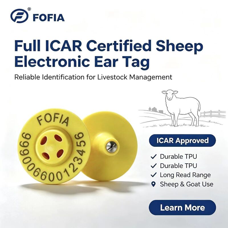 Alta calidad Nuevo ET957 + T901 134.2kHz TPU Etiquetas de oído con chip electrónico para ovejas vacas Animales de granja Uso de 10 cm Rango de lectura -20 ~ 80C OEM