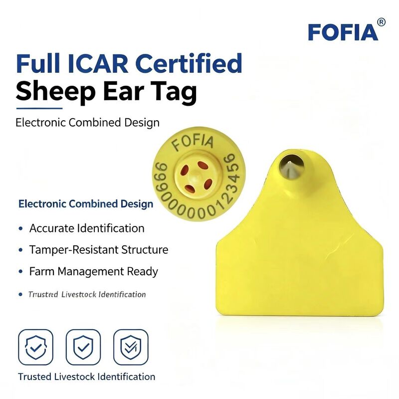 Etiqueta electrónica para ganado ovino y caprino Fofia impermeable y duradera, nueva etiqueta de plástico TPU RFID de alta calidad con láser
