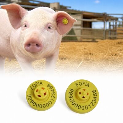 4-7.4 gramos Etiquetas auriculares electrónicas de diseño redondo con certificación internacional ICAR para la identificación efectiva de animales