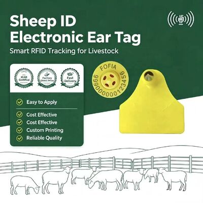 Fofia combinación impermeable de rastreo electrónico de animales etiqueta auditiva nueva de alta calidad RFID TPU láser codificación 3 años de garantía cabra